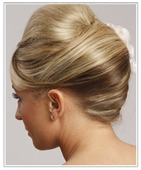 Back shot of updo hairstyle with volume